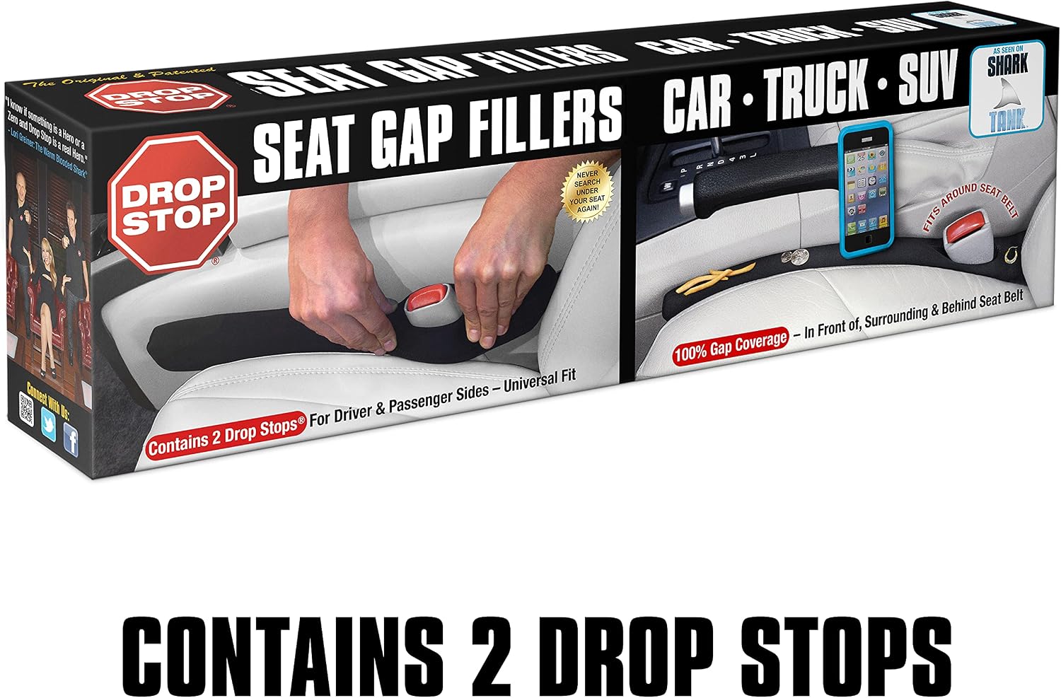Drop Stop – 2 Original Car Seat Gap Fillers (Shark Tank) + Dash Pad + Light - Image 3