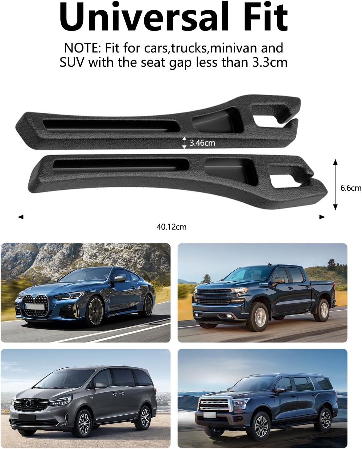 Car Seat Gap Filler 2 Pack, Soft Foam Multifunctional Seat Side Gap Filler with Organizer, 2 in 1 Seat Crevice Blocker Stop Things from Dropping, Universal Vehicle Interior Accessories Black - Image 2
