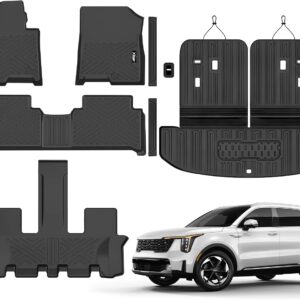 Floor Mats & Trunk Mat with Backrest Mat for 2021-2026 Kia Sorento Hybrid
