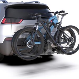 2-Bike Rack Hitch for Car, 160 Lbs Hitch Mount Platform Style Bicycle Carrier, Smart Tilting & Easy Fold for Car SUV Truck RV with 2”Receiver, Bike Rack Fits Up to 5-Inch Fat Tire E-Bikes